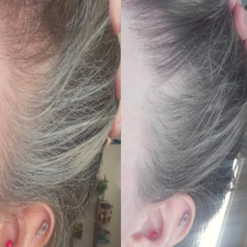 Before and after, mid-lengths and ends, combed through in both frames.