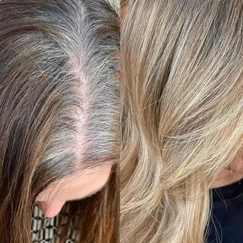Before and after, cropped silver, straight on.