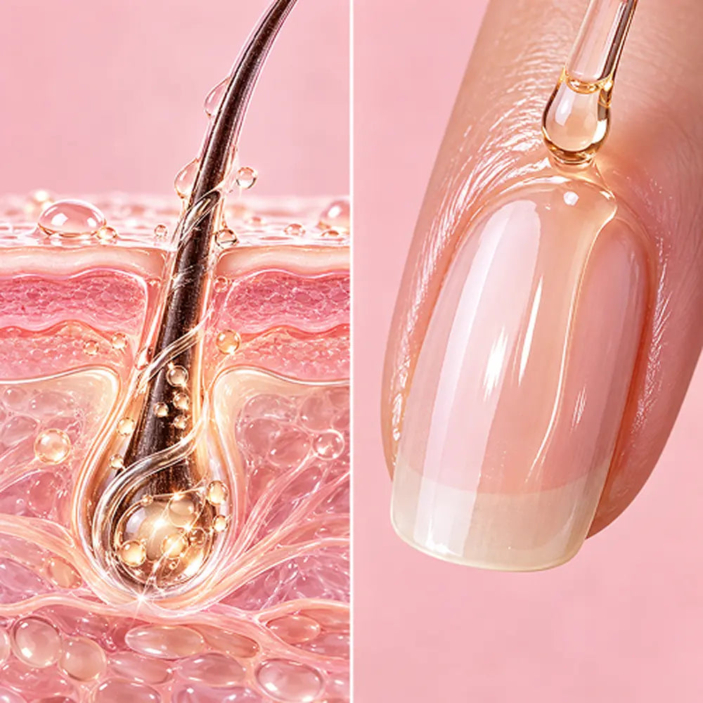 Smooth in five minutes. Longer nails in weeks.