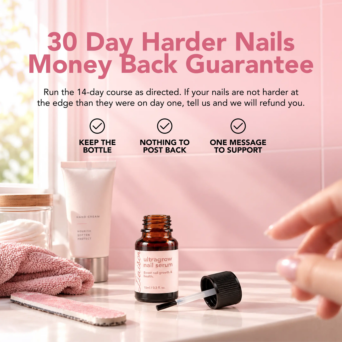 UltraGlow Nail Tint Base Coat + Hardener (Standard)