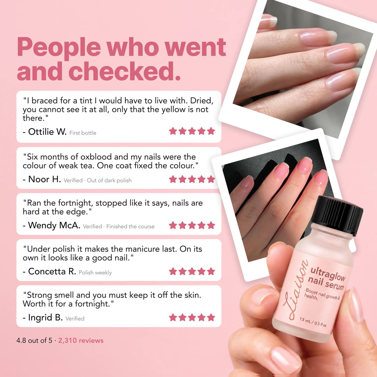 UltraGlow Nail Tint Base Coat + Hardener (Standard)